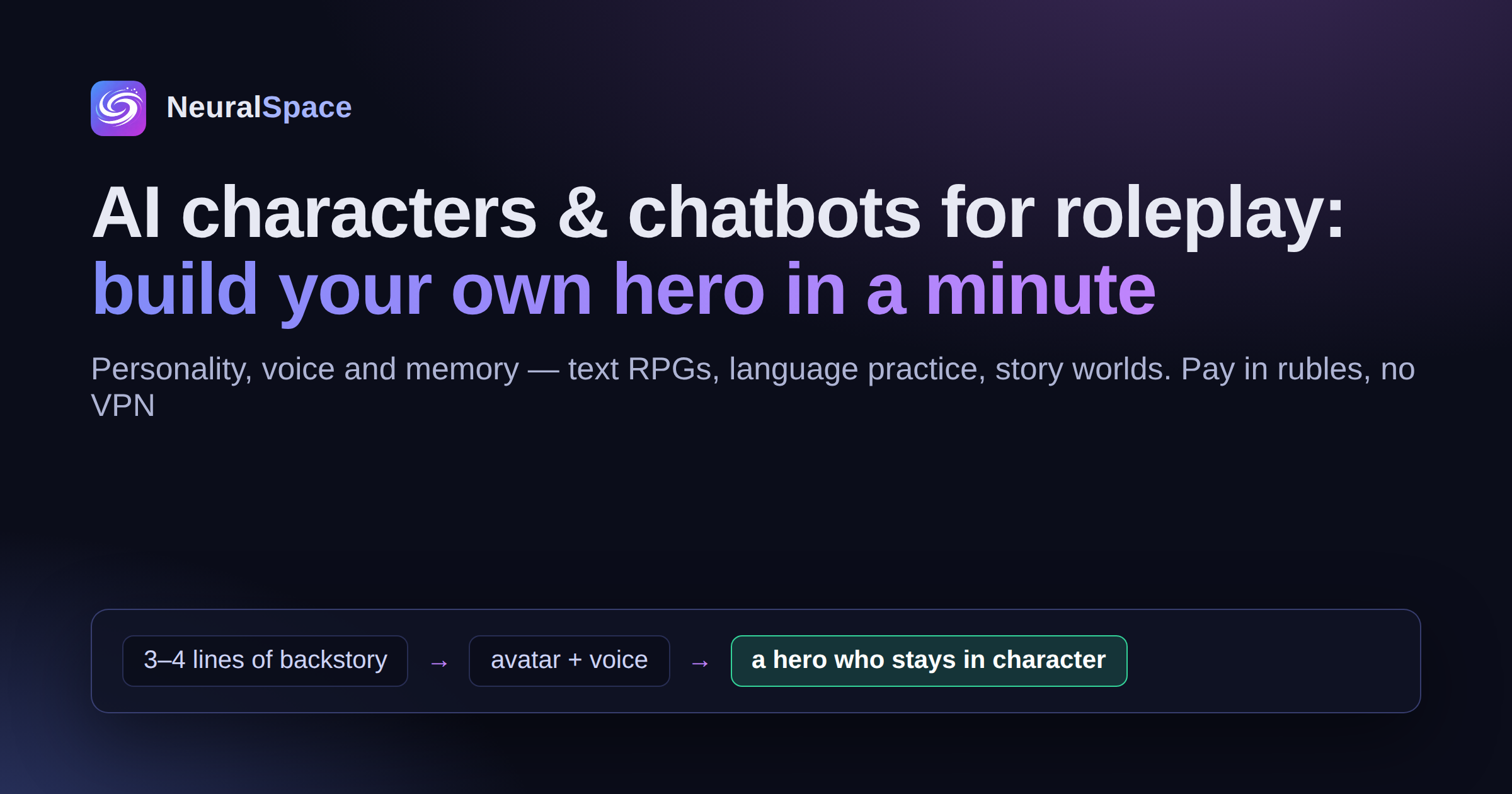 AI characters and chatbots for roleplay: build your own hero in a minute
