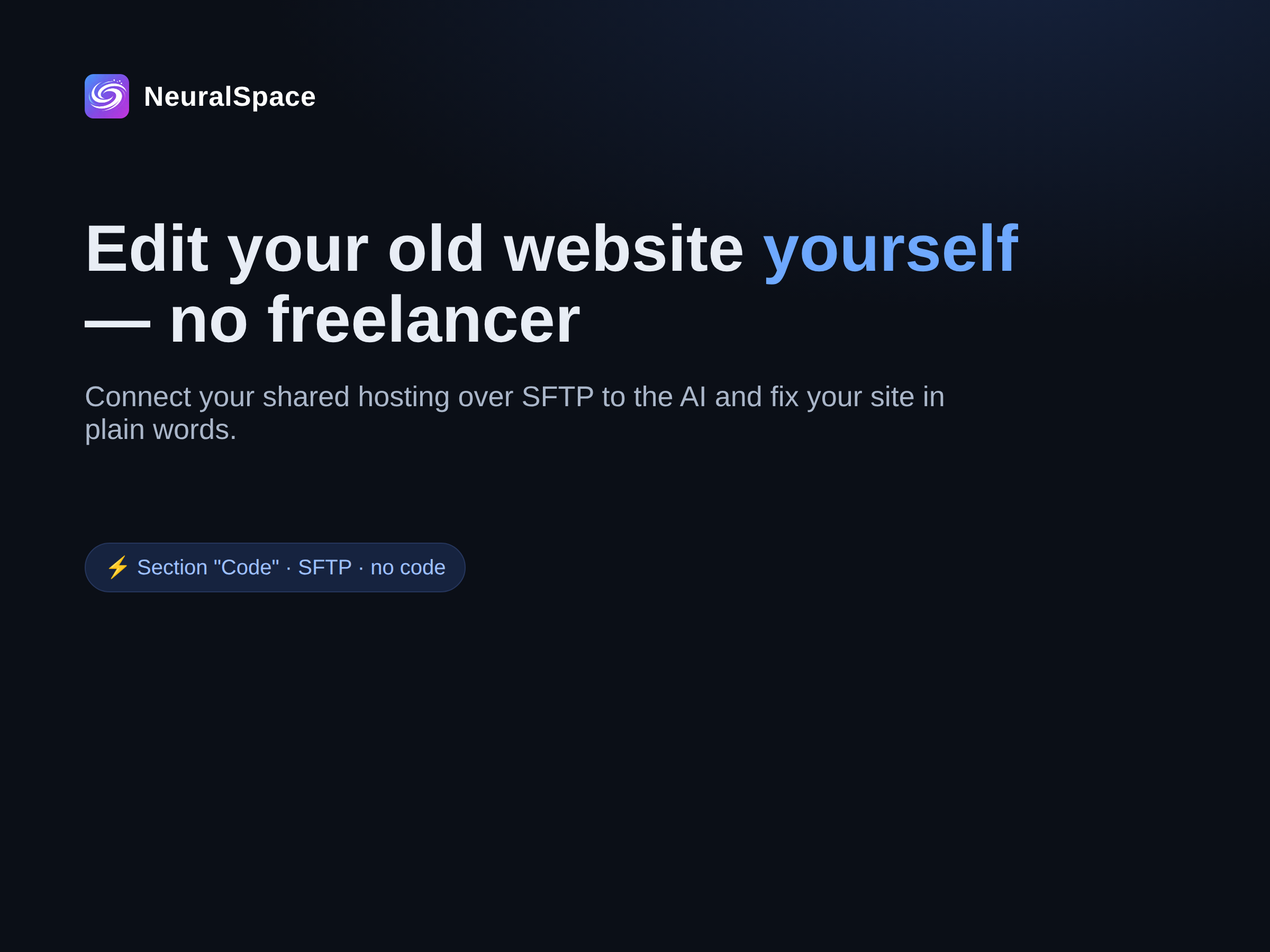 Edit your old website yourself, without a freelancer: connect hosting to AI