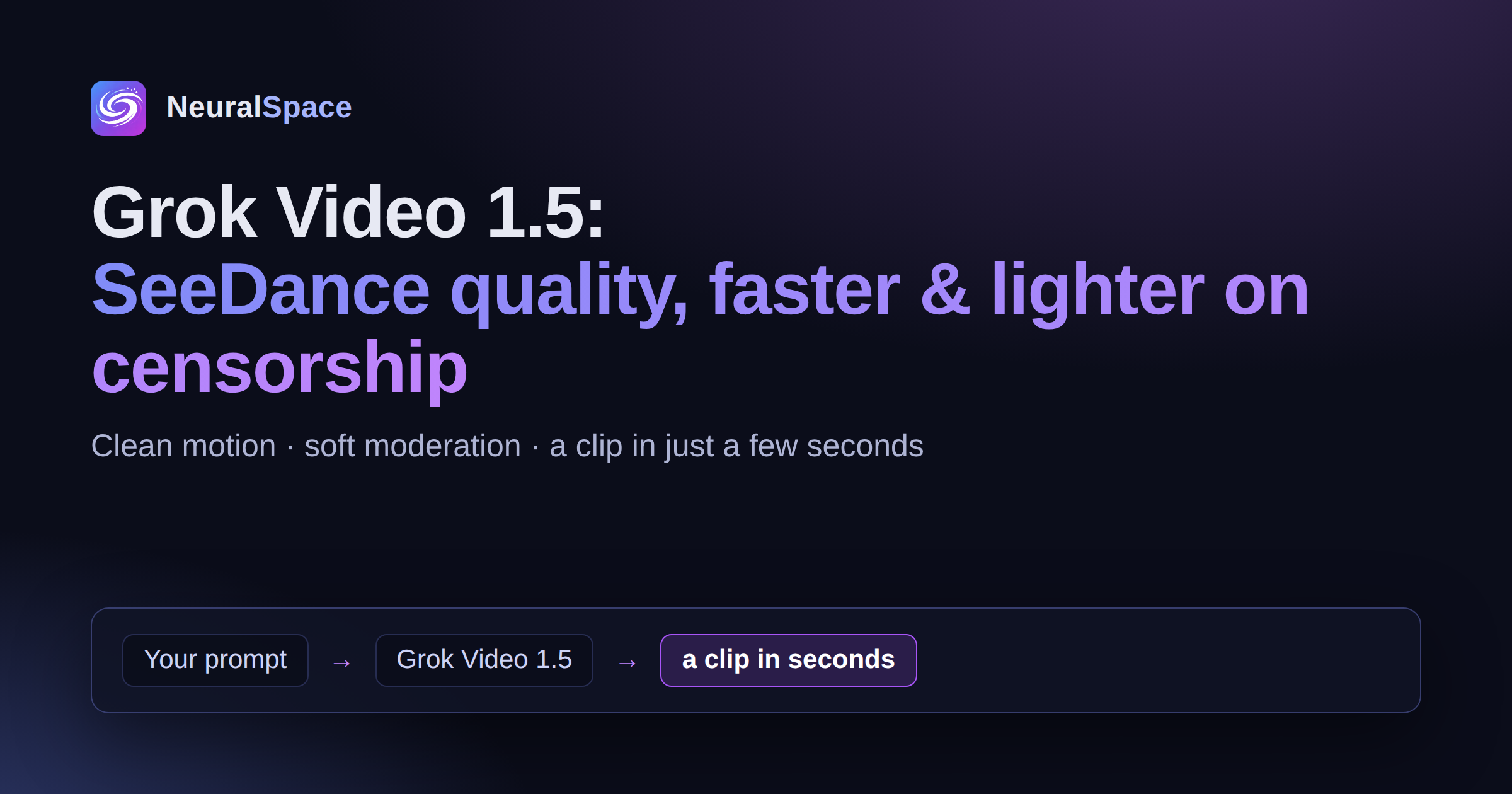 Grok Video 1.5 in NeuralSpace: SeeDance-level quality, faster and without strict censorship