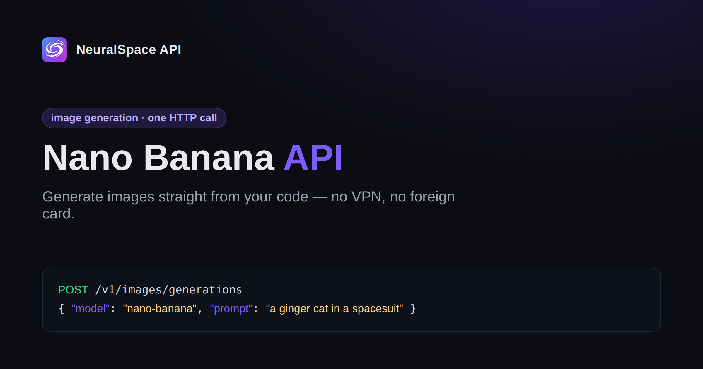 Nano Banana API: image generation without a VPN or a foreign card