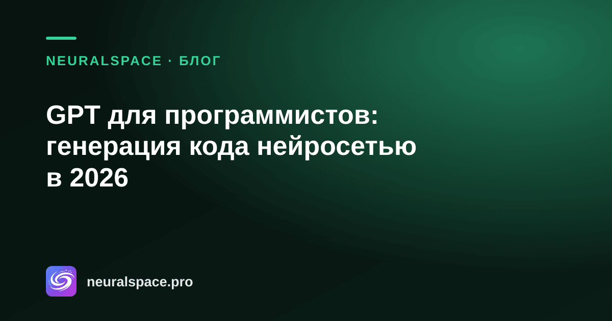 GPT для программистов: генерация кода нейросетью в 2026 — NeuralSpace