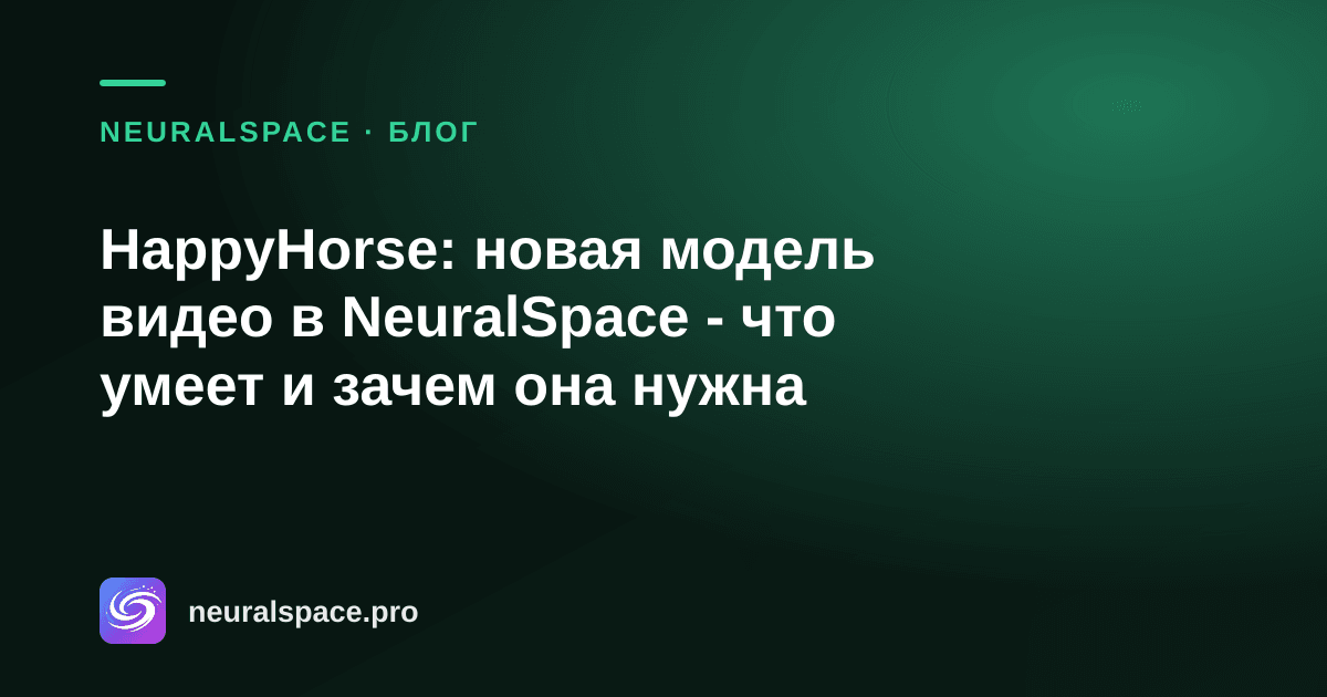 HappyHorse: новая модель видео в NeuralSpace — что умеет и зачем она нужна — NeuralSpace