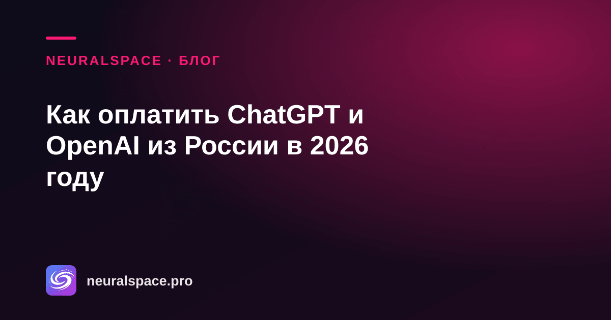 Как оплатить ChatGPT и OpenAI из России в 2026 году — NeuralSpace