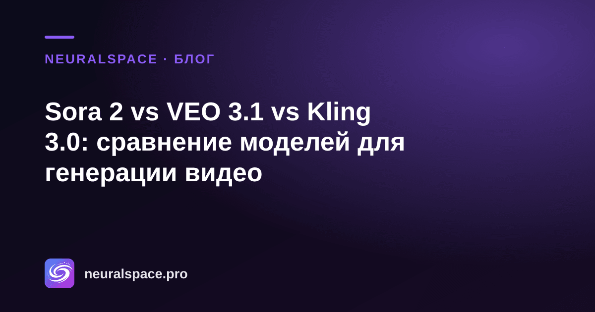 Sora 2 vs VEO 3.1 vs Kling 3.0: сравнение моделей для генерации видео — NeuralSpace
