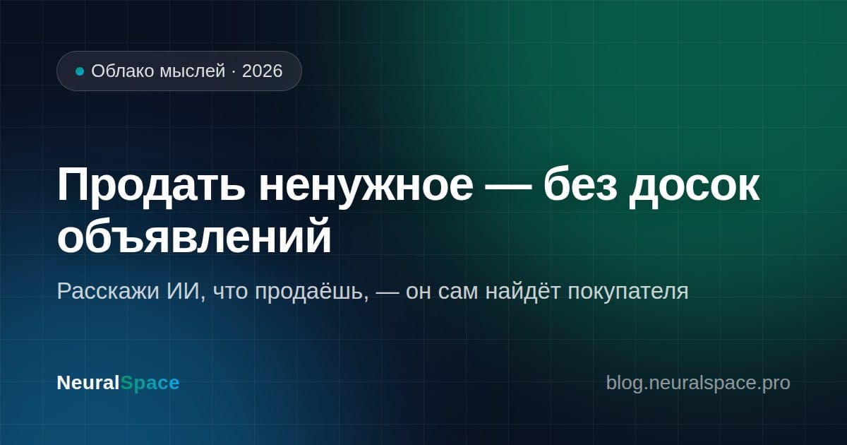 Как быстро продать ненужные вещи: рассказываешь ИИ — он сам находит покупателя