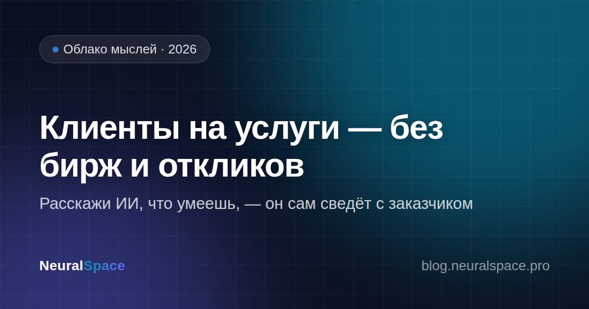 Как найти клиентов на свои услуги без бирж — просто рассказав о себе ИИ